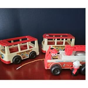 Fisher Price Firetruck and 2 Buses